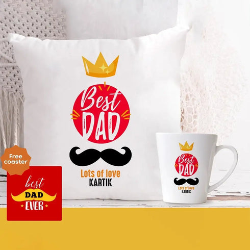 Personalized Fathers Day Cushion with Mug Combo